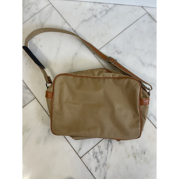 Vintage Mercury Tan And Brown Nylon Messenger Bag With Adjustable Strap - Picture 4 of 9